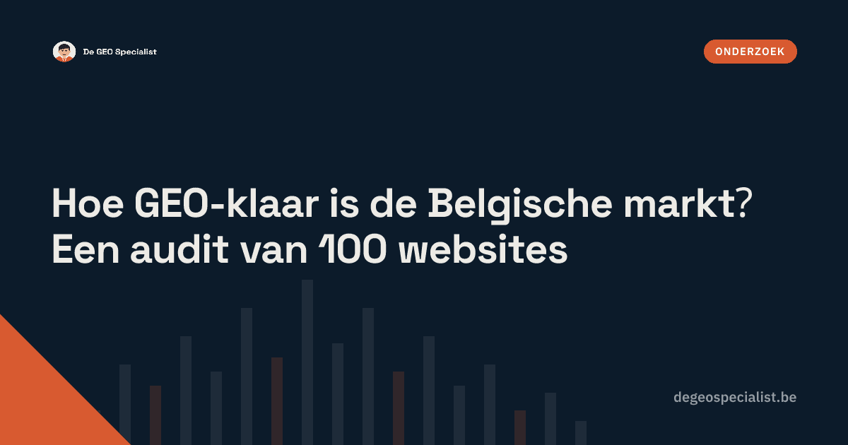 Hoe GEO-klaar is de Belgische markt? Een audit van 100 websites  — Onderzoek