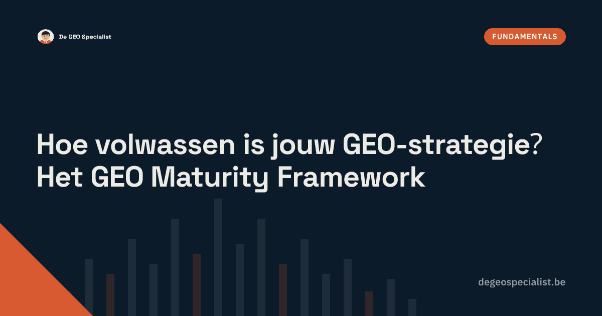 Hoe volwassen is jouw GEO-strategie? Het GEO Maturity Framework — Fundamentals